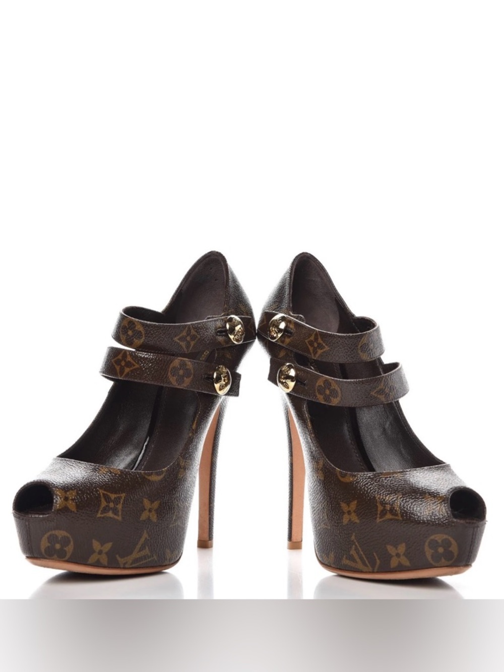 RARE! Authentic Louis Vuitton Ritual Fetish Monogram Canvas Peep Toe Pumps 40 - Picture 3 of 16